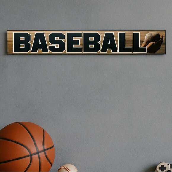 Baseball Wall Sign Decor Hologram Sports Bedroom Game Room Man Cave Plaque Gift - Picture 3 of 13